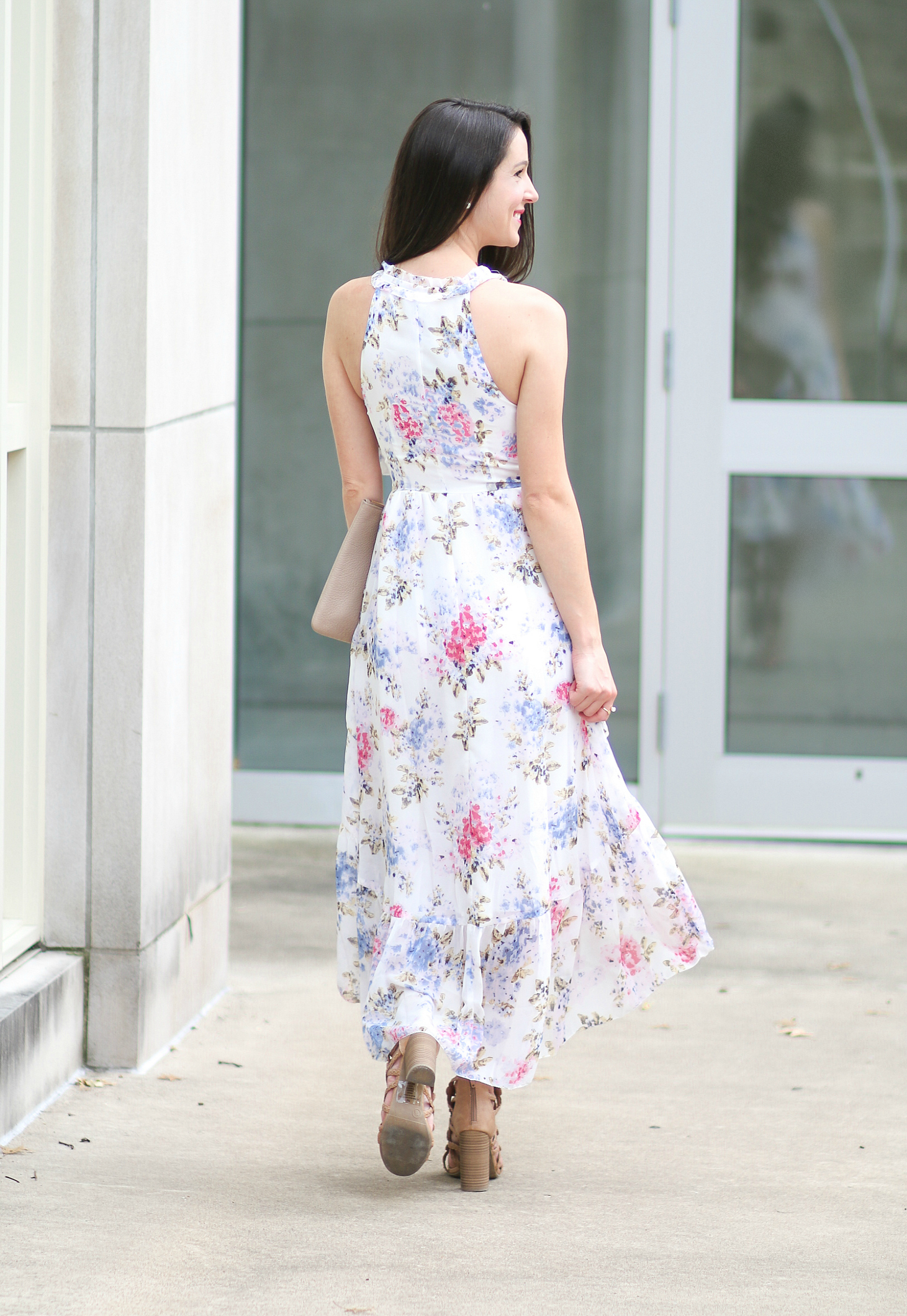Wearing White To A Wedding After Market Floral Chiffon Maxi Dress